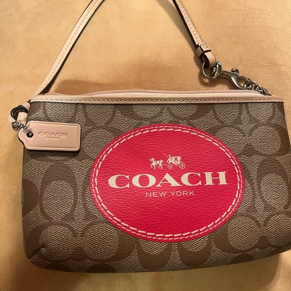 Coach Horse and Carriage Vermillion Signature  Wristlet (F51783) Medium size - Picture 1 of 8